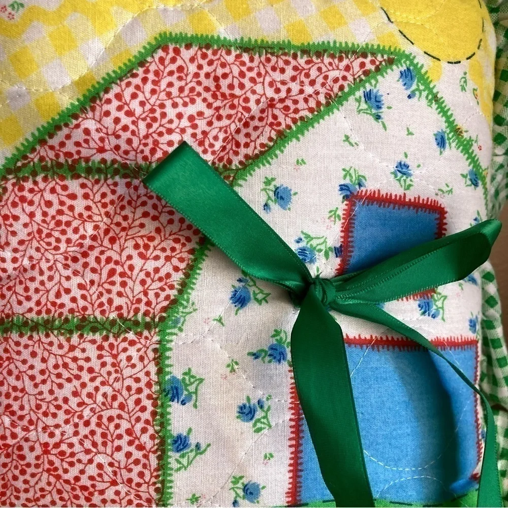 Vintage colorful gingham kids decorative pillow